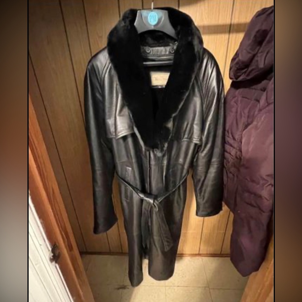 Alamo leather trench coat